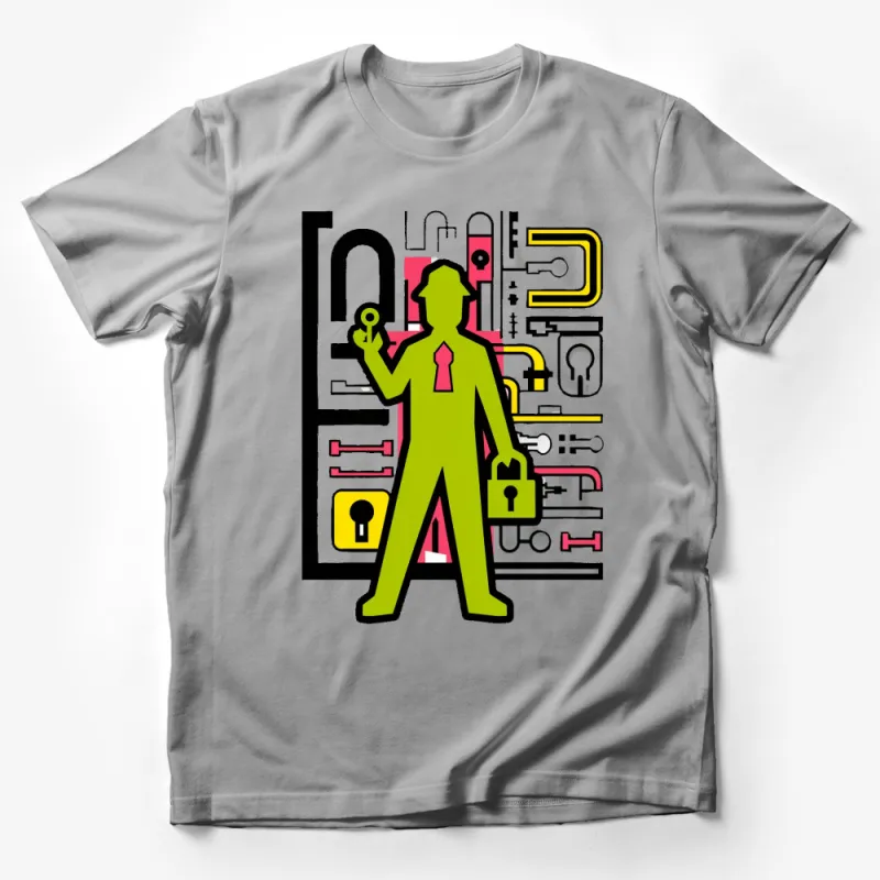 Abstract Art Man T-Shirt, Colorful Graphic Tee, Unique Urban Design, Men's Streetwear Male T-Shirt