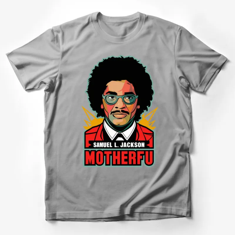 Samuel L. Jackson Retro Style Graphic T-Shirt, Pop Culture Inspired, Bold Vintage Design, Unique Fashion Male T-Shirt