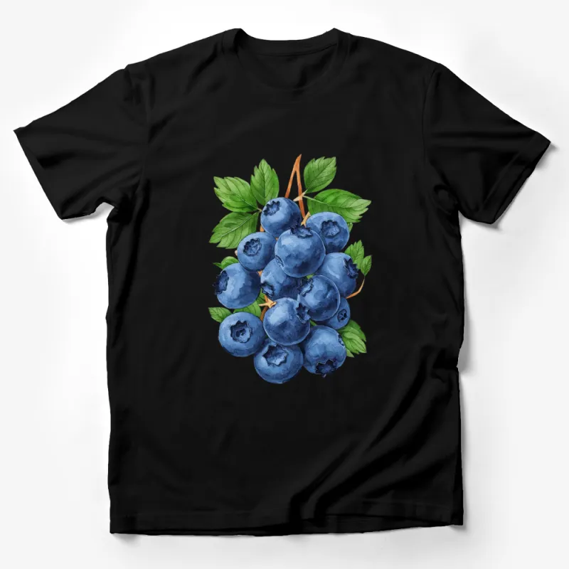 Fresh Blueberry Cluster T-Shirt, Watercolor Fruit Print, Botanical Blue Casual Wear, Summer Fashion Top, Unisex Shirt Male T-Shirt