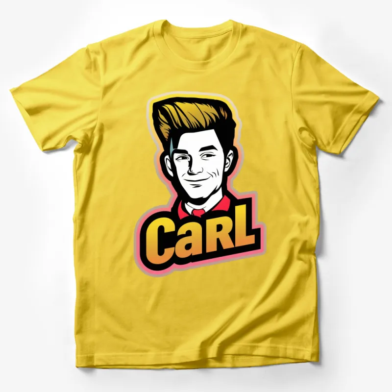 Vintage Style Carl Graphic T-Shirt, Retro Pop Art Men's Tee, Unique Casual Wear Male T-Shirt