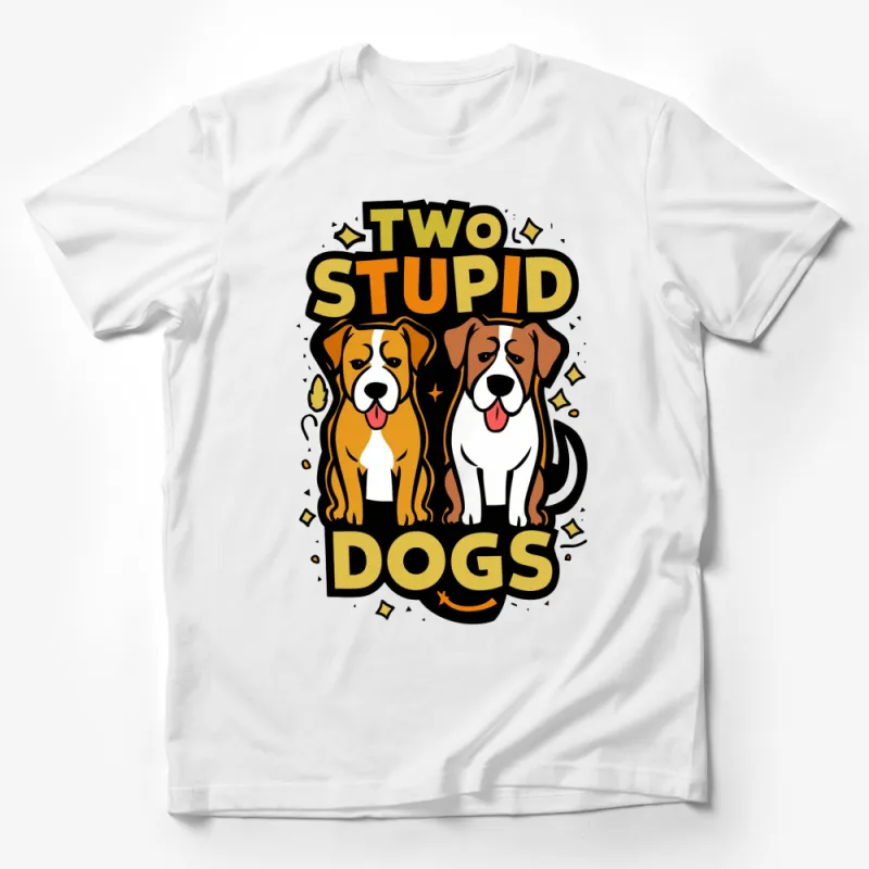 Two Stupid Dogs Cartoon T-Shirt, Unisex Graphic Tee, Funny Animated Dogs, Colorful Casual Wear Male T-Shirt