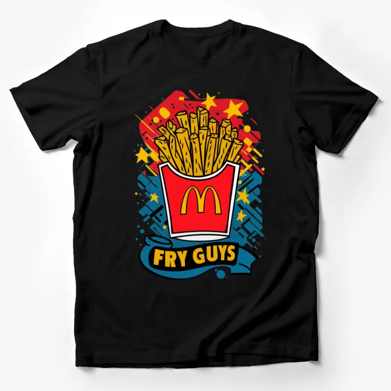 Funky McDonald's French Fries T-Shirt, Colorful Fast Food Graphic Tee, Unisex Casual Streetwear Male T-Shirt