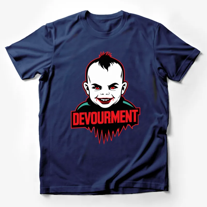 Creepy Baby Vampire Graphic Tee, Halloween Vampire T-Shirt, Emo Horror Style Shirt, Unisex Male T-Shirt