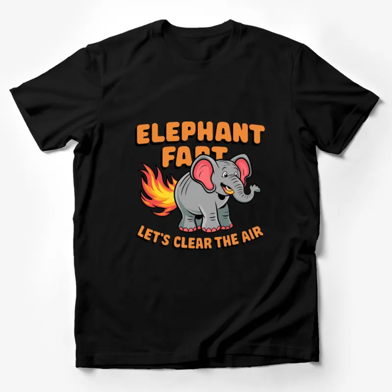 Elephant Fart Graphic T-Shirt, Funny Animal Tee, Unique Humor Gift, Unisex Cotton Shirt Male T-Shirt