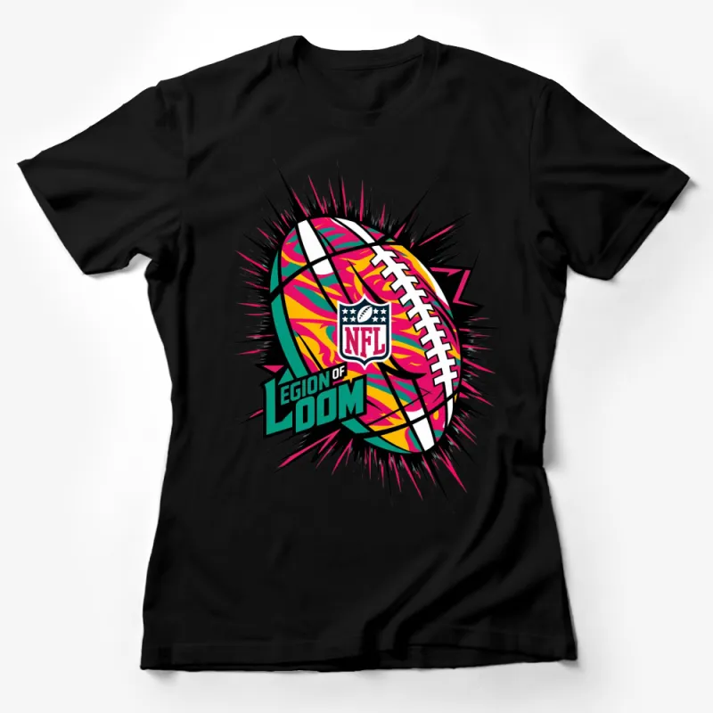 Colorful Abstract NFL Football Design T-Shirt, Legion of Doom Graphic Tee Female T-Shirt