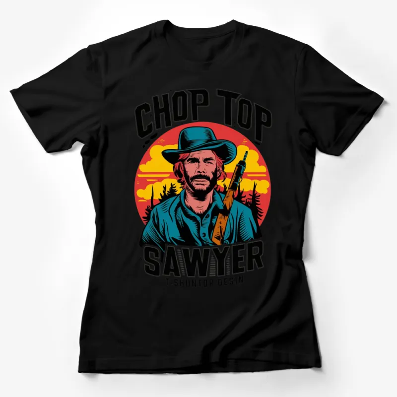 Vintage Chop Top Sawyer Graphic T-Shirt, Colorful Retro Horror Movie Fan Tee, Unisex Cotton Shirt Female T-Shirt