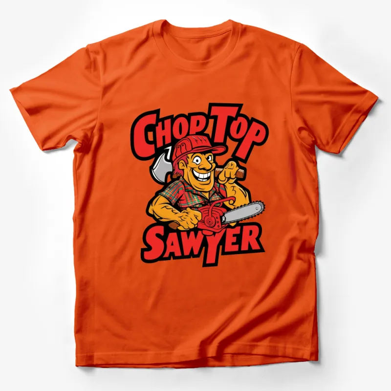 Chop Top Sawyer Graphic T-Shirt, Retro Horror Movie Character Tee, Bold Colorful Design Male T-Shirt