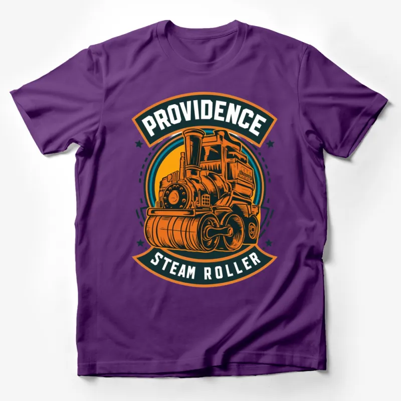 Vintage Steam Roller T-Shirt, Providence Retro Railroad Engine Tee, Train Lover Gift, Unique Graphic Design Shirt Male T-Shirt