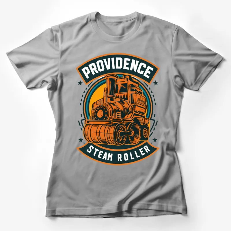 Vintage Steam Roller T-Shirt, Providence Retro Railroad Engine Tee, Train Lover Gift, Unique Graphic Design Shirt Female T-Shirt