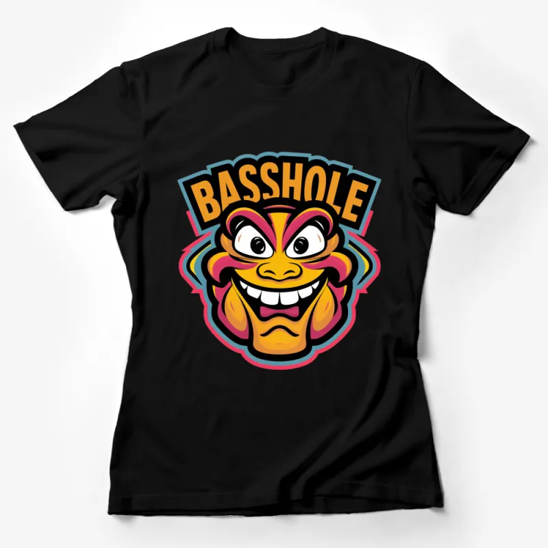 Funny Basshole Fish Face T-Shirt, Colorful Fishing Graphic Tee, Angler Gift, Unisex Adult Clothing Female T-Shirt