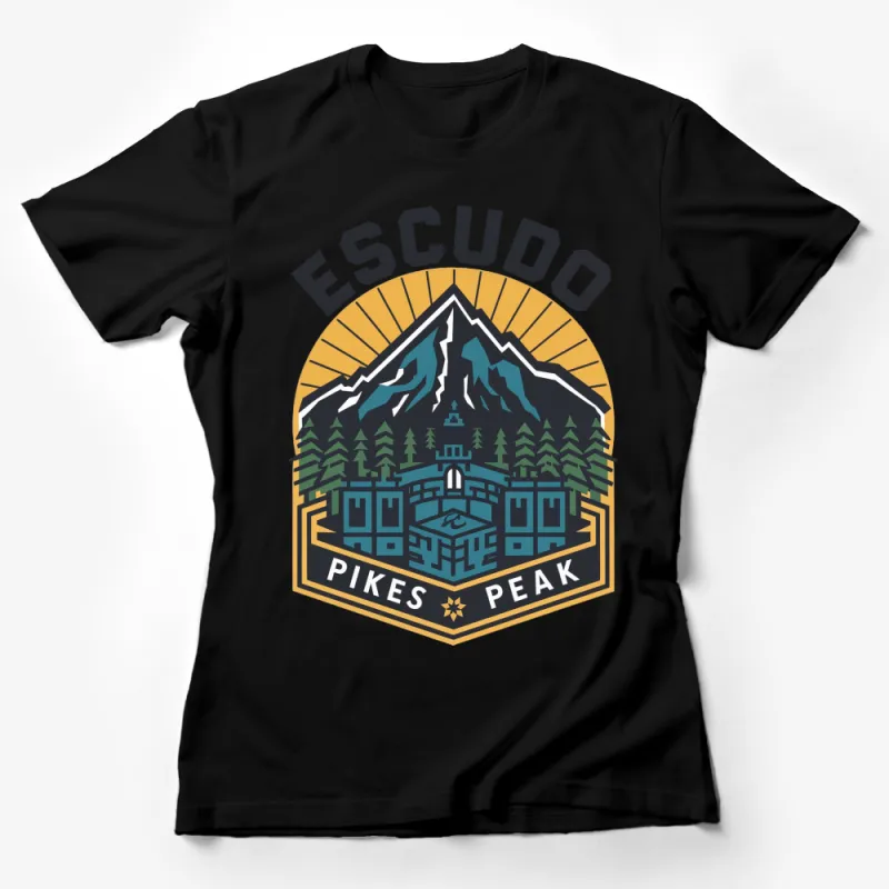 Escudo Pikes Peak Mountain Landscape Graphic T-Shirt, Outdoor Adventure Tee, Nature Lover Gift Female T-Shirt