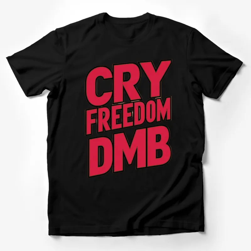 Bold Red CRY FREEDOM DMB Graphic T-Shirt, Unisex Statement Tee, Trendy Music Fan Apparel Male T-Shirt