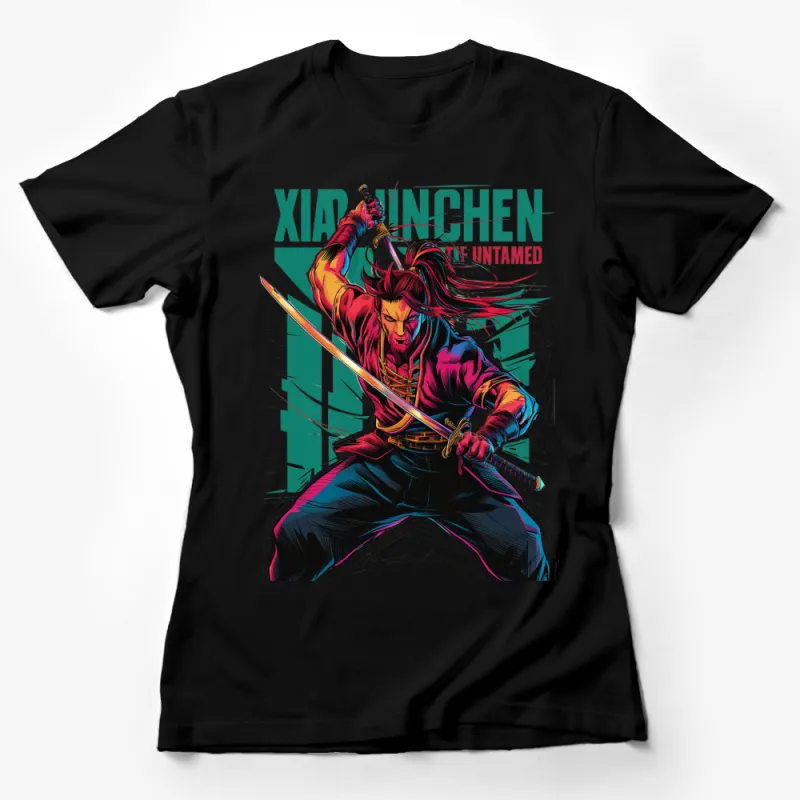 Xiaoyi Xinchen The Untamed Warrior Graphic T-Shirt, Bold Colorful Samurai Design, Unisex Casual Wear Female T-Shirt