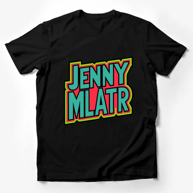 Jenny MLATR Retro Style Graphic T-Shirt, Colorful Pop Art Tee, Bold Statement Casual Wear Male T-Shirt