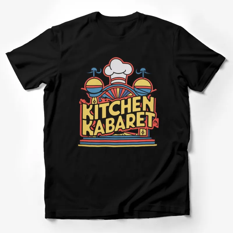 Retro Kitchen Kabaret T-Shirt, Vintage Kitchen Art, Colorful Chef Design Graphic Tee, Unisex Male T-Shirt