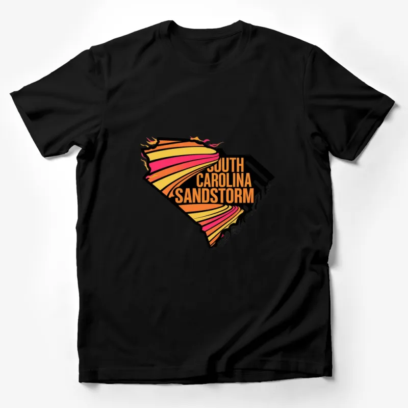 South Carolina Sandstorm Graphic T-Shirt, Bold State Map Design Tee, Unisex Casual Wear Male T-Shirt