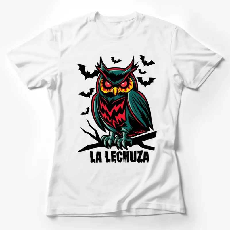 Vibrant Owl Graphic T-Shirt, La Lechuza Design, Bold Colors, Men's Women's Unisex Tee Female T-Shirt