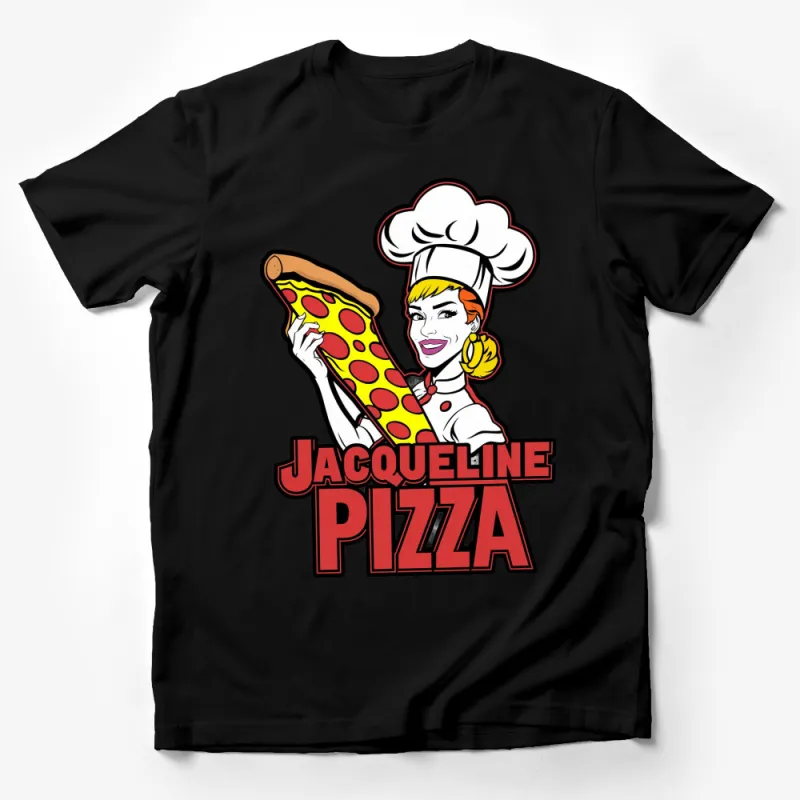 Retro Pizza Chef T-Shirt, Vintage Jacqueline Pizza Graphic Tee, Fun Kitchen Wear, Food Lover Gift Male T-Shirt