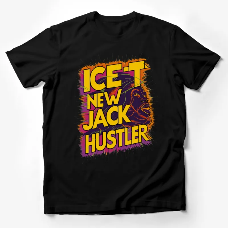 Ice T New Jack Hustler Colorful Graphic T-Shirt, 90s Hip Hop Fashion Tee, Vintage Style Music Lover Shirt Male T-Shirt