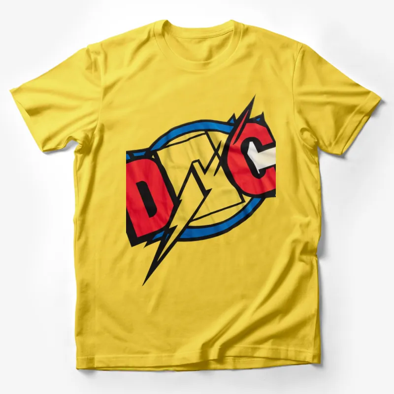 DC Comics Inspired Logo T-Shirt, Colorful Superhero Emblem Tee, Unisex T-Shirt for Comic Book Fans Male T-Shirt