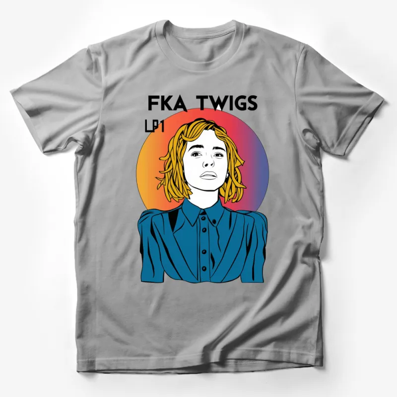 FKA Twigs LP1 Album Cover T-Shirt, Colorful Pop Art Style, Retro Music Fan Tee, Unisex Male T-Shirt