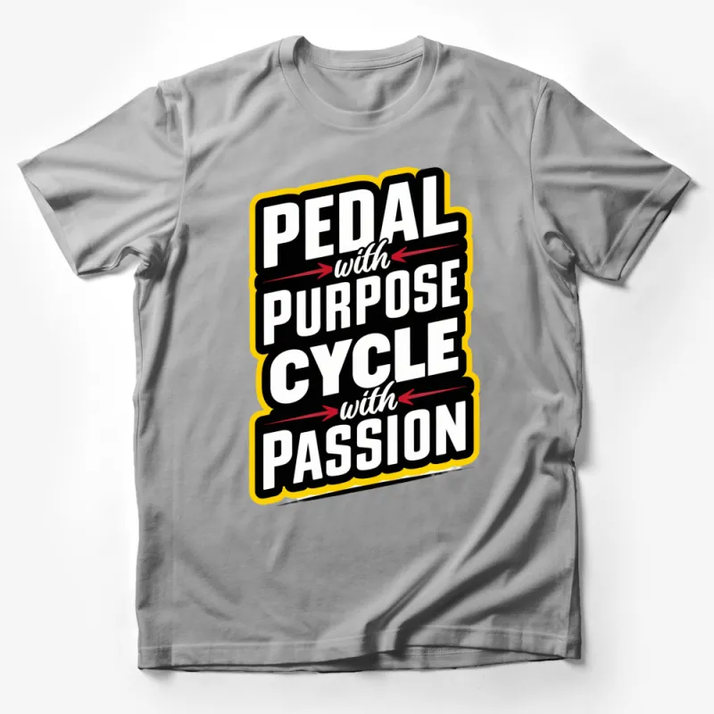 Pedal with Purpose Cycle with Passion T-Shirt, Inspirational Cycling Tee, Motivational Biker Gift, Unisex Shirt Design Male T-Shirt