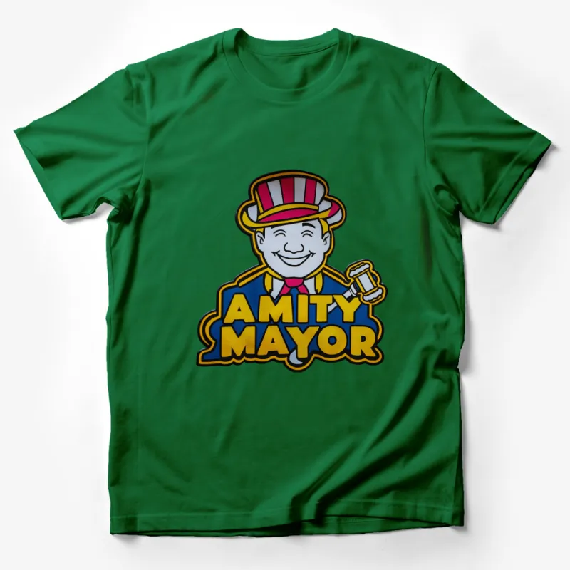 Amity Mayor Cartoon Face T-Shirt, Colorful Vintage Game Inspired, Unisex Adult and Kids Sizes Male T-Shirt