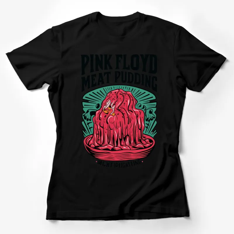 Pink Floyd Meat Pudding T-Shirt, Vintage Band Inspired Graphic Tee, Unisex Music Fan Apparel Female T-Shirt