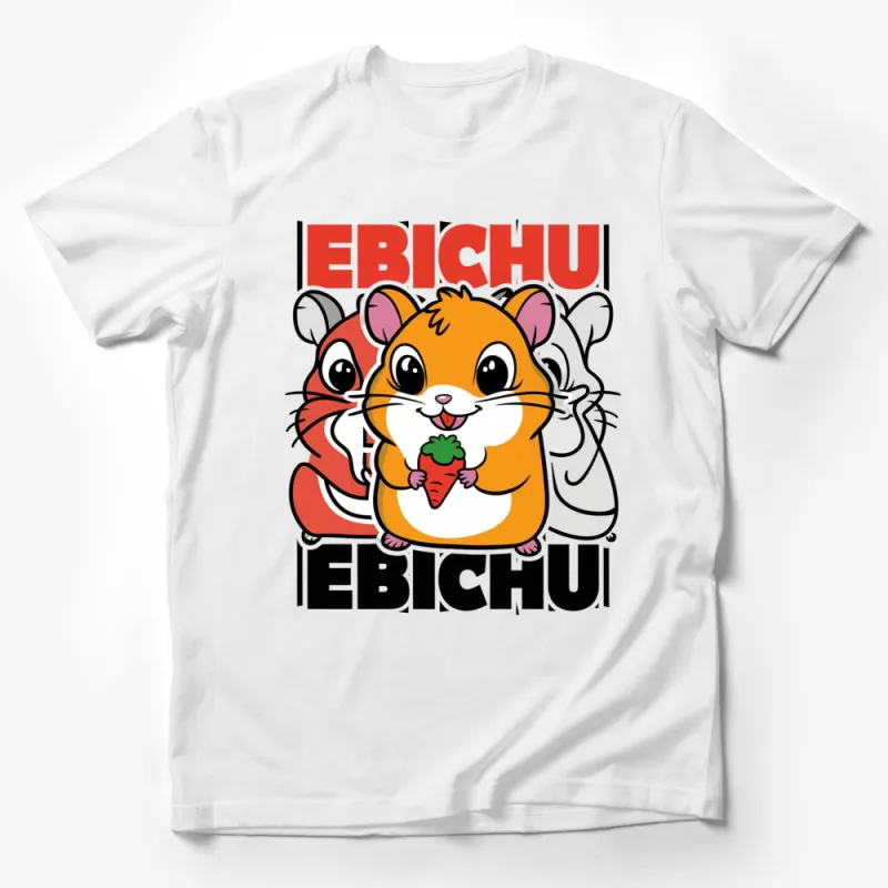 Ebichu Hamster Carrot Cartoon Graphic Tee, Cute Anime T-Shirt, Fun Unisex Apparel Male T-Shirt