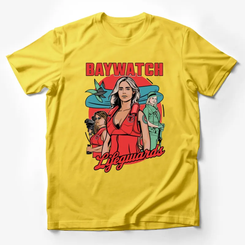 Baywatch Lifeguards Retro TV Show T-Shirt, Classic 90s Graphic Tee, Unisex Cotton Shirt Male T-Shirt