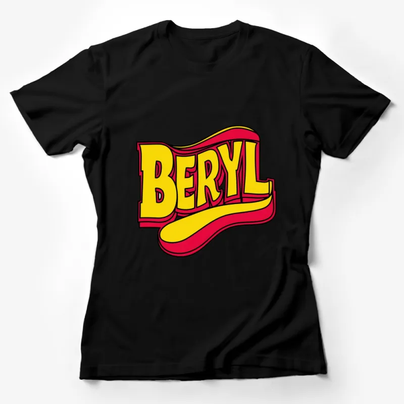 Vintage Beryl Retro Style Bold Text Graphic T-Shirt, Colorful Casual Wear for All Female T-Shirt