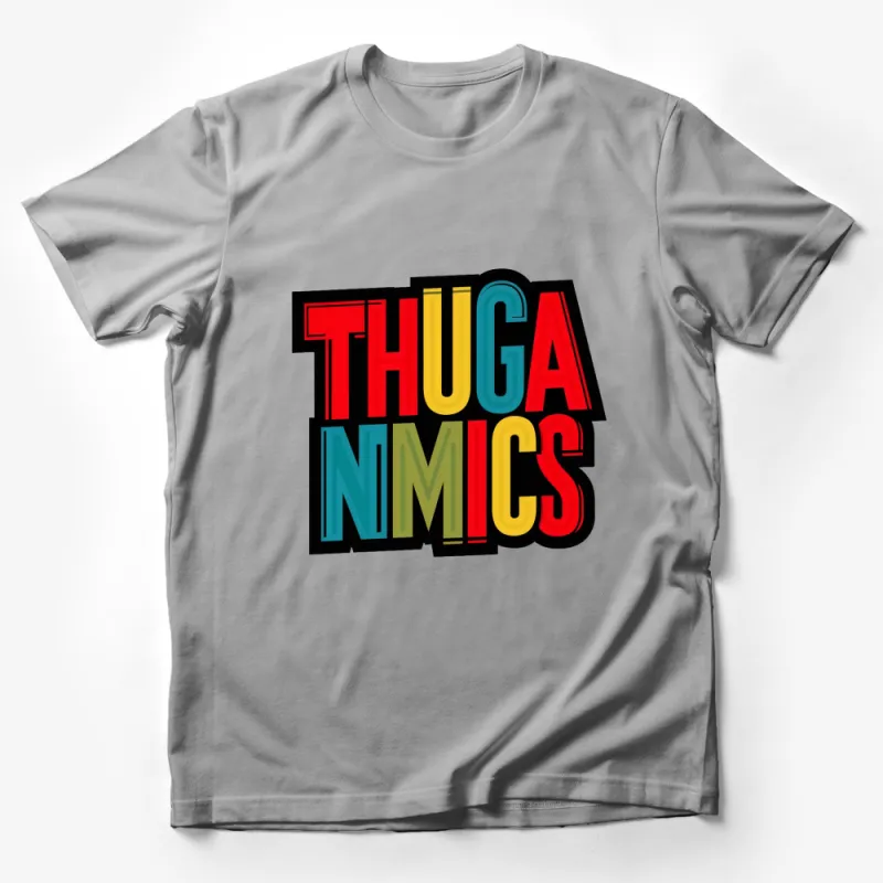 Colorful Thuganomics Logo T-Shirt, Vintage Style Hip Hop Shirt, Retro Streetwear Tee, Urban Fashion Top Male T-Shirt