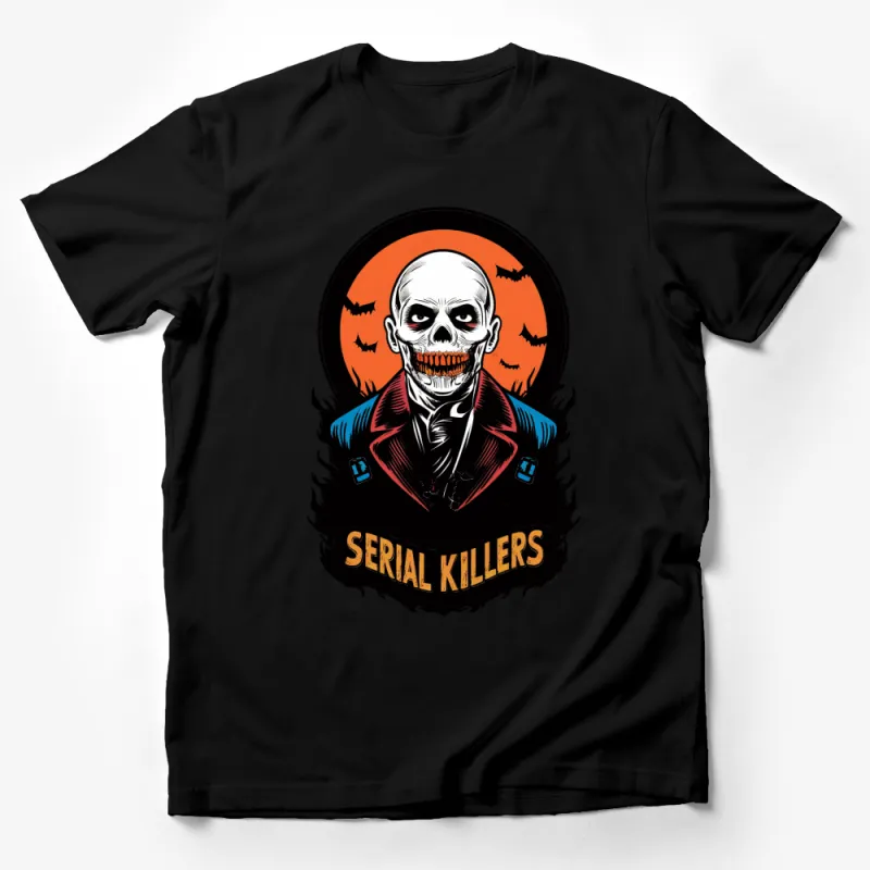 Serial Killers Halloween T-Shirt, Spooky Skull Graphic Tee, Scary Horror Creepy Design Shirt Male T-Shirt