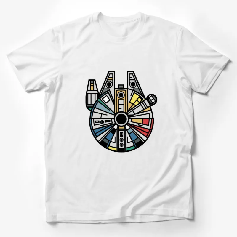 Graphic Millennium Inspired Falcon T-Shirt, Retro Pop Culture Space Tee, Unisex Shirt for Sci-fi Fans Male T-Shirt