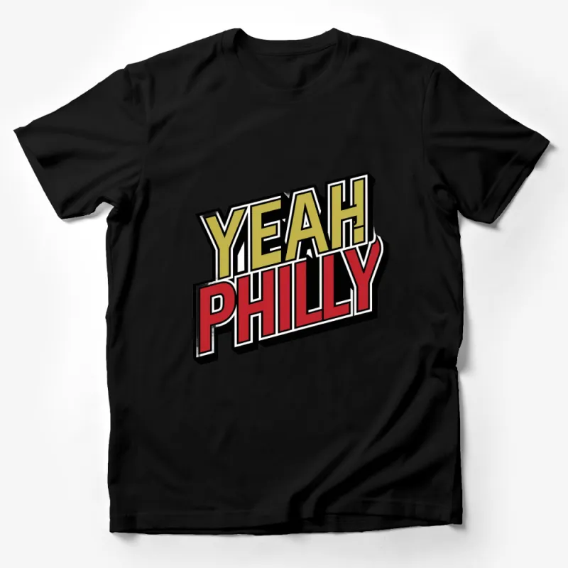 Vintage Style Yeah Philly Graphic T-Shirt, Bold Text Urban Fashion, Retro Philadelphia Tee, Unisex Casual Wear Male T-Shirt