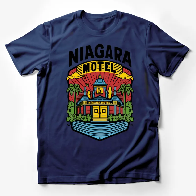 Niagara Motel Vintage Style T-Shirt, Retro Motel Graphic Tee, Colorful Travel Inspired Unisex Shirt Male T-Shirt