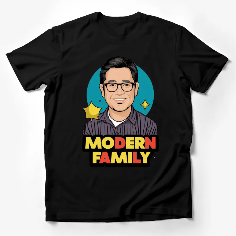 Modern Family Inspired T-Shirt, Cartoon Character Graphic, Stylish Casual Wear Male T-Shirt