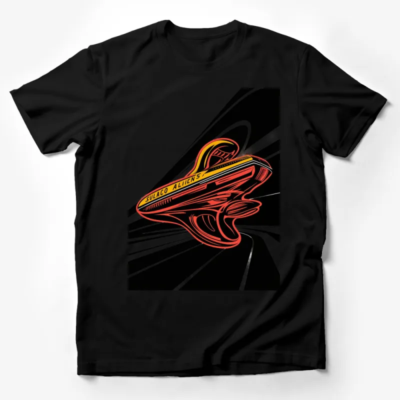 Sulaco Aliens Spaceship Graphic T-Shirt, Sci-Fi Movie Fan Apparel, Bold Black and Red Design Male T-Shirt