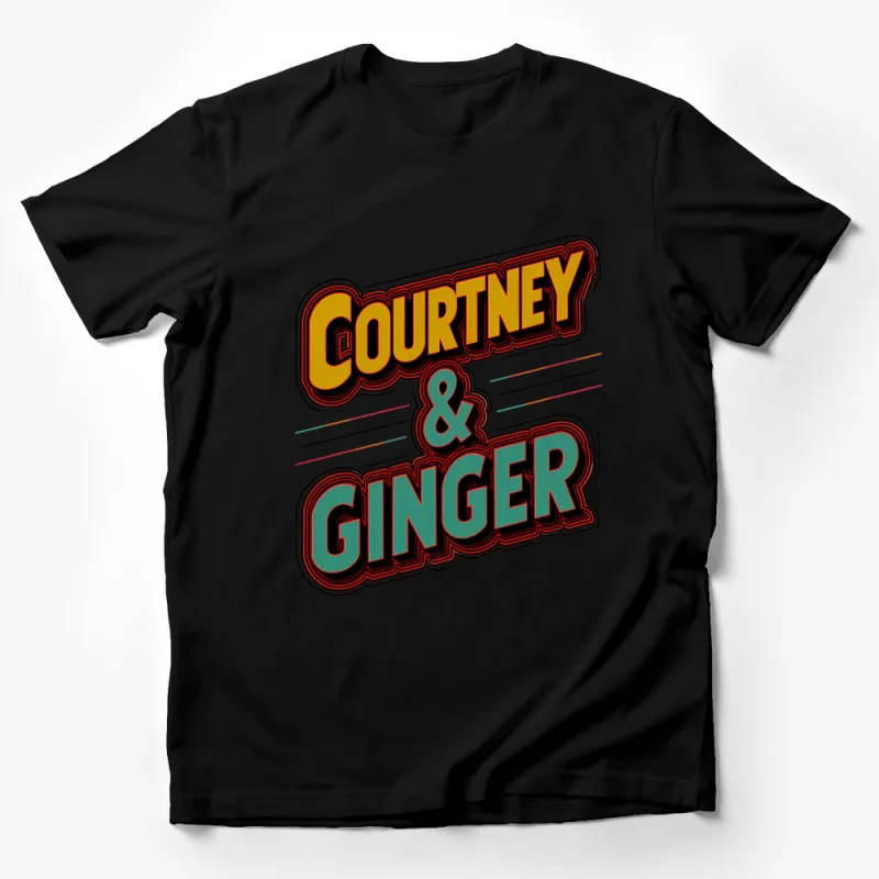 Retro Style Courtney and Ginger Custom Name T-Shirt, Bold Graphic Tee, Unique Personalized Gift Male T-Shirt