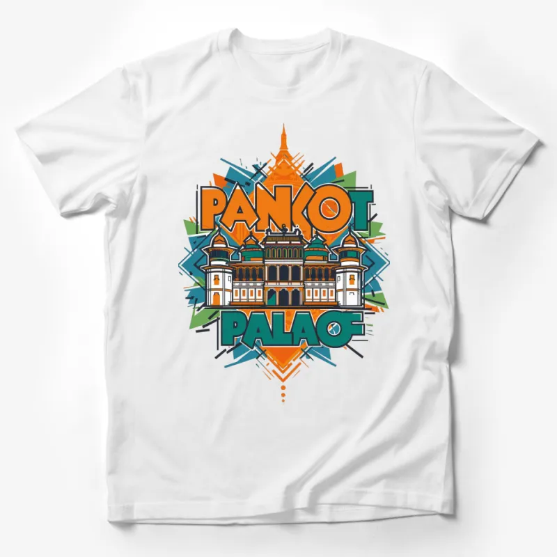 Panot Palao Graphic T-Shirt, Colorful Palace Design, Urban Art Style Tee, Unisex Fashion Male T-Shirt