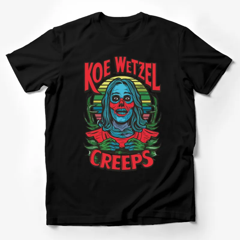 Koe Wetzel Creeps Vintage Style T-Shirt, Retro Horror Graphic Tee, Unisex Casual Wear Male T-Shirt