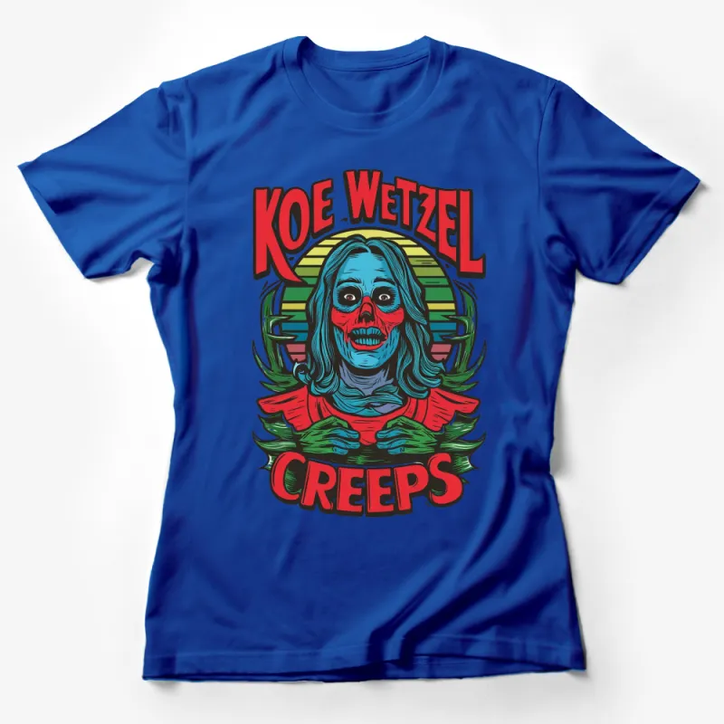 Koe Wetzel Creeps Vintage Style T-Shirt, Retro Horror Graphic Tee, Unisex Casual Wear Female T-Shirt