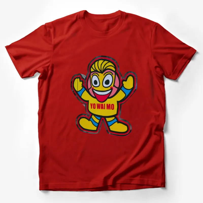 Colorful Yo Wai Mo Cartoon Character T-Shirt, Fun Kid's Graphic Tee, Unisex Apparel Male T-Shirt