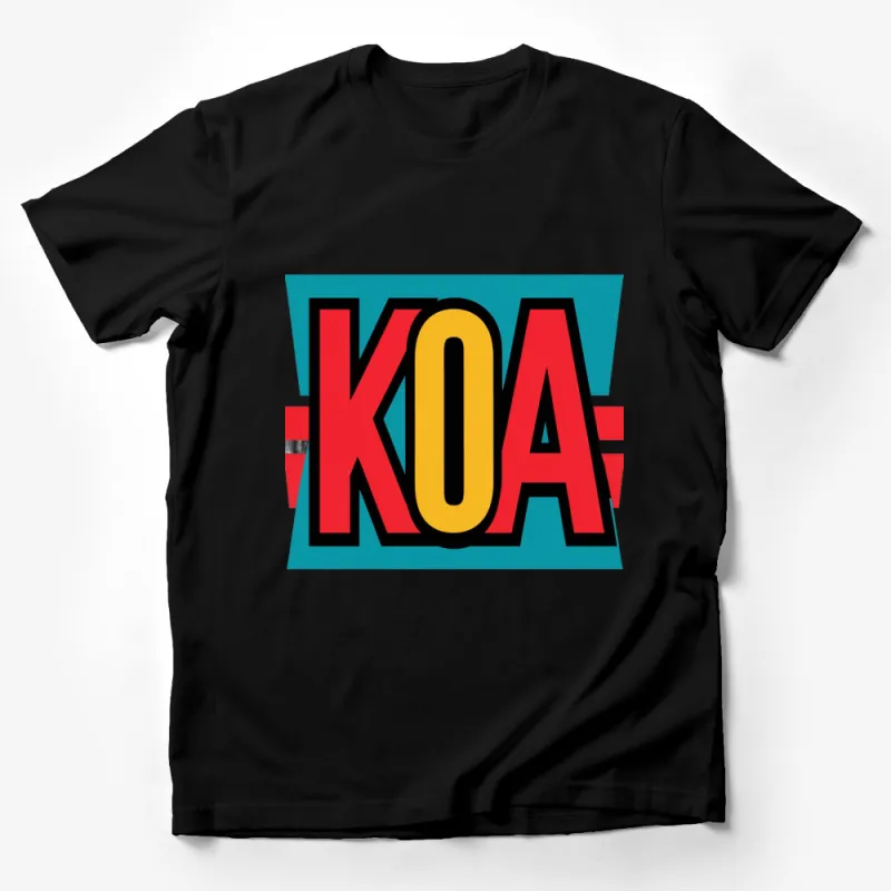 Vintage Style KOA Logo T-Shirt, Bold Graphic Tee, Retro Aesthetic, Unisex Casual Top Male T-Shirt