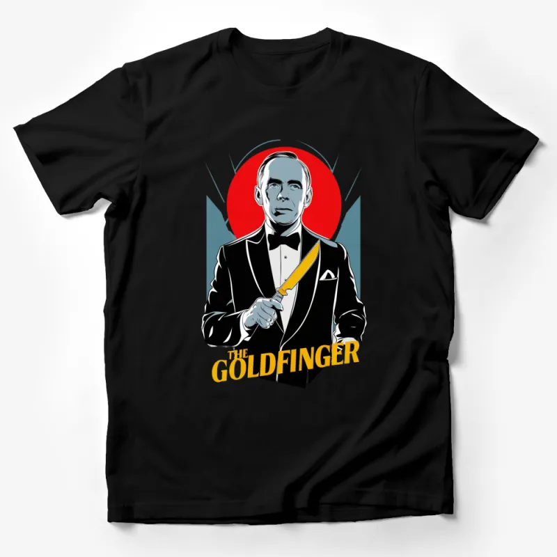 Vintage Style Goldfinger Movie Inspired T-Shirt, Classic Film Graphic Tee, Unique Pop Culture Apparel Male T-Shirt