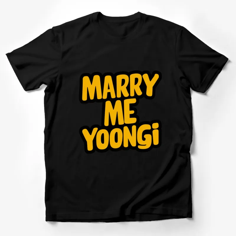 Marry Me Yoongi Bold Letter Print T-Shirt, Proposal Tee, Romantic Gift For Fans Male T-Shirt