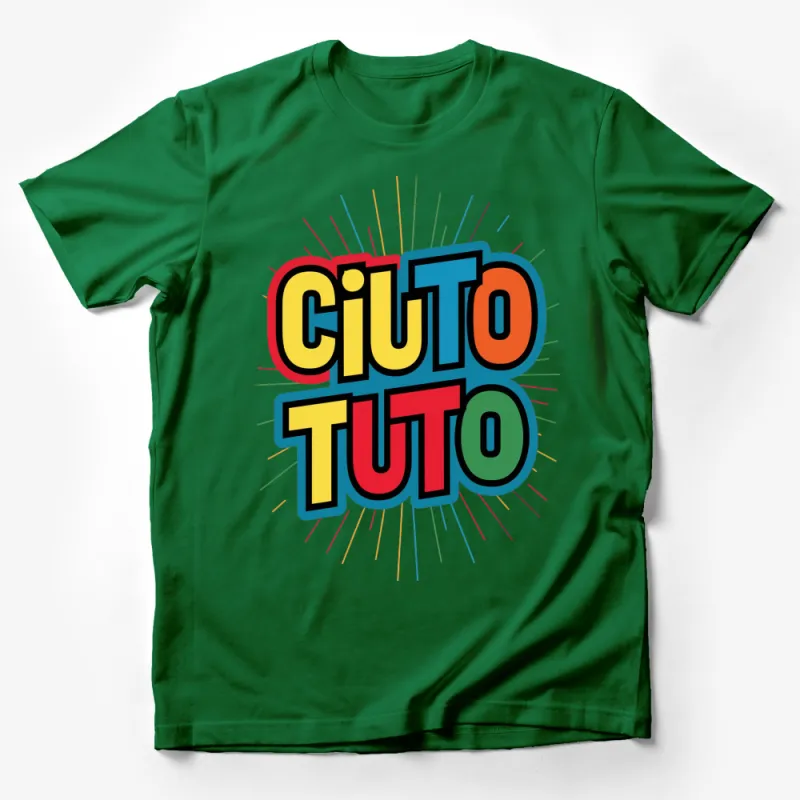 Colorful Ciutto Tuto Graphic T-Shirt, Bright Multicolor Fun Design, Unisex Casual Wear Tee Male T-Shirt