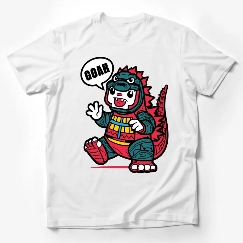 Colorful Cartoon Godzilla T-Shirt, Kids Fun Dinosaur Graphic Tee, Unique Monster Shirt, Gift for Children Male T-Shirt