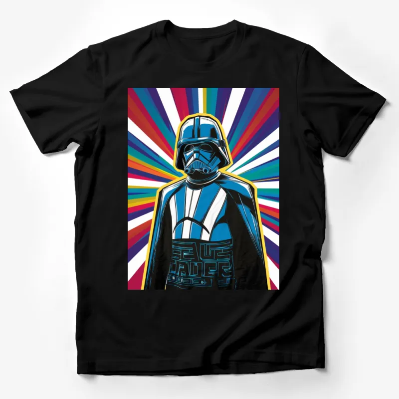 Retro Space Trooper T-Shirt, Colorful Sci-Fi Warrior Graphic Tee, Pop Culture Fan Apparel Male T-Shirt