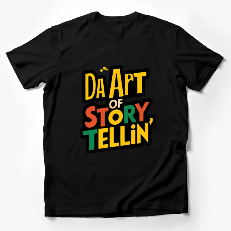 Bold Colorful Storytelling Graphic Tee, Unisex T-Shirt Art of Storytelling Design Male T-Shirt